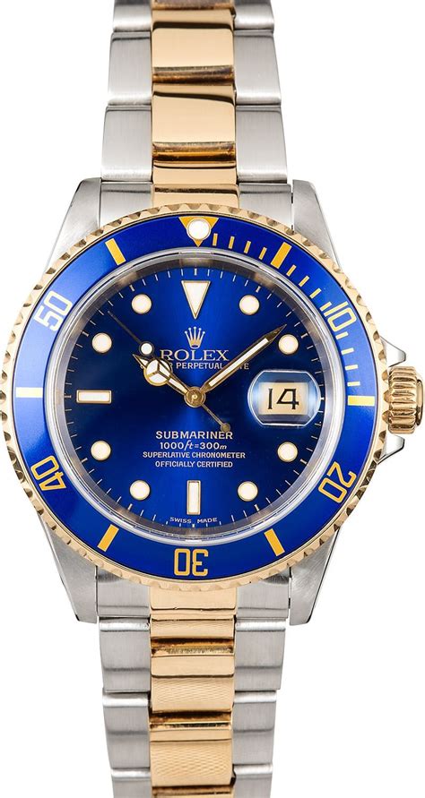 rolex submariner blue gold steel